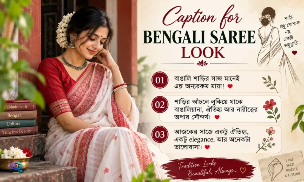 Caption-for-Bengali-Saree-Look