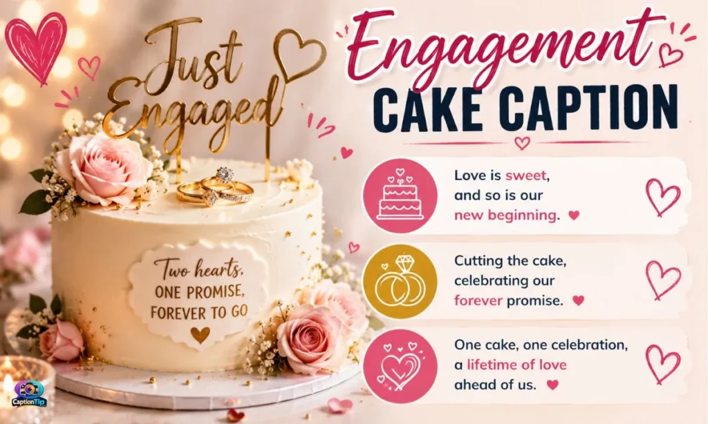 Engagement Cake Caption