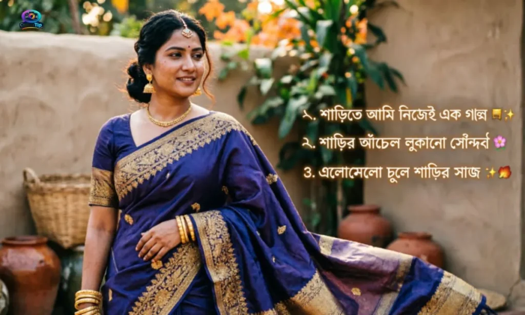 Saree-Caption-in-Bengali-with-Emoji