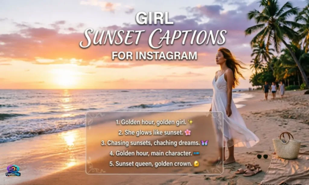 Sunset Captions for Instagram for Girl