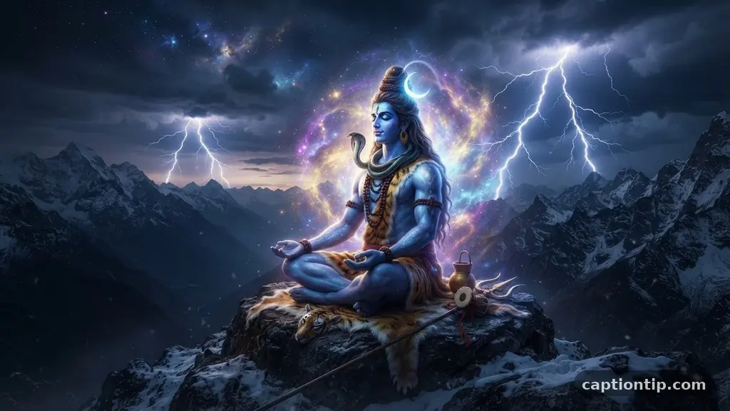 Divine Presence and Cosmic Energy - 100+ Shiva Captions for Instagram: Powerful & Divine Mahadev Captions